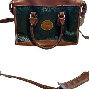 Vintage Dooney & Bourke Green and Brown Crossbody Bag